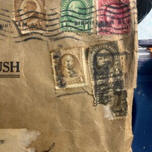 1930’a Washington 2 cent , Franklin 1 cent a total of 6 stamps on one envelope.